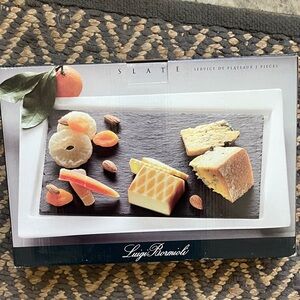 Luigi Bormioli Slate Cheese Platter Set - Black and White